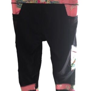 Women's Athletic Shorts - Black and Pink